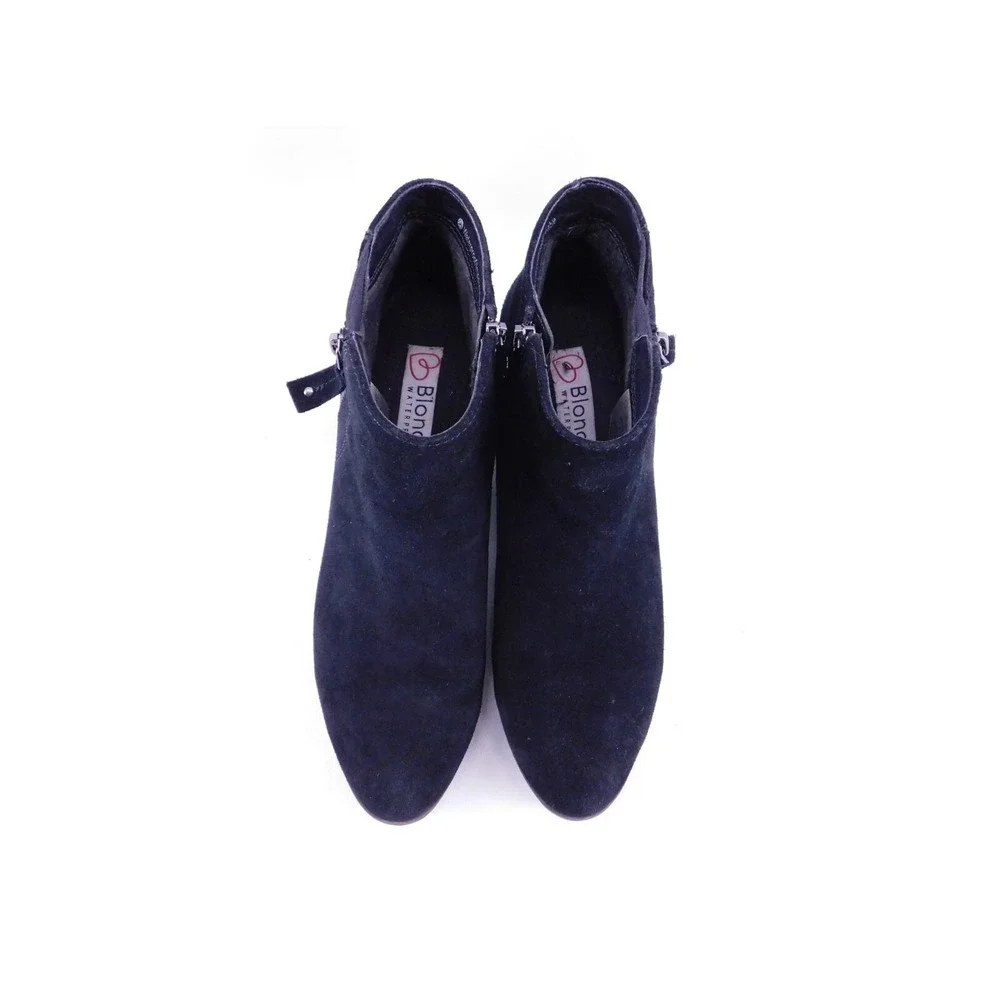 Blondo Ibiza Waterproof Ankle Booties Womens Size 8.5‎ M Black Suede Leather Zip
